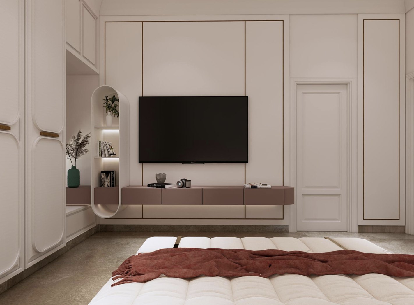 Hyderabad residence — bedroom TV area