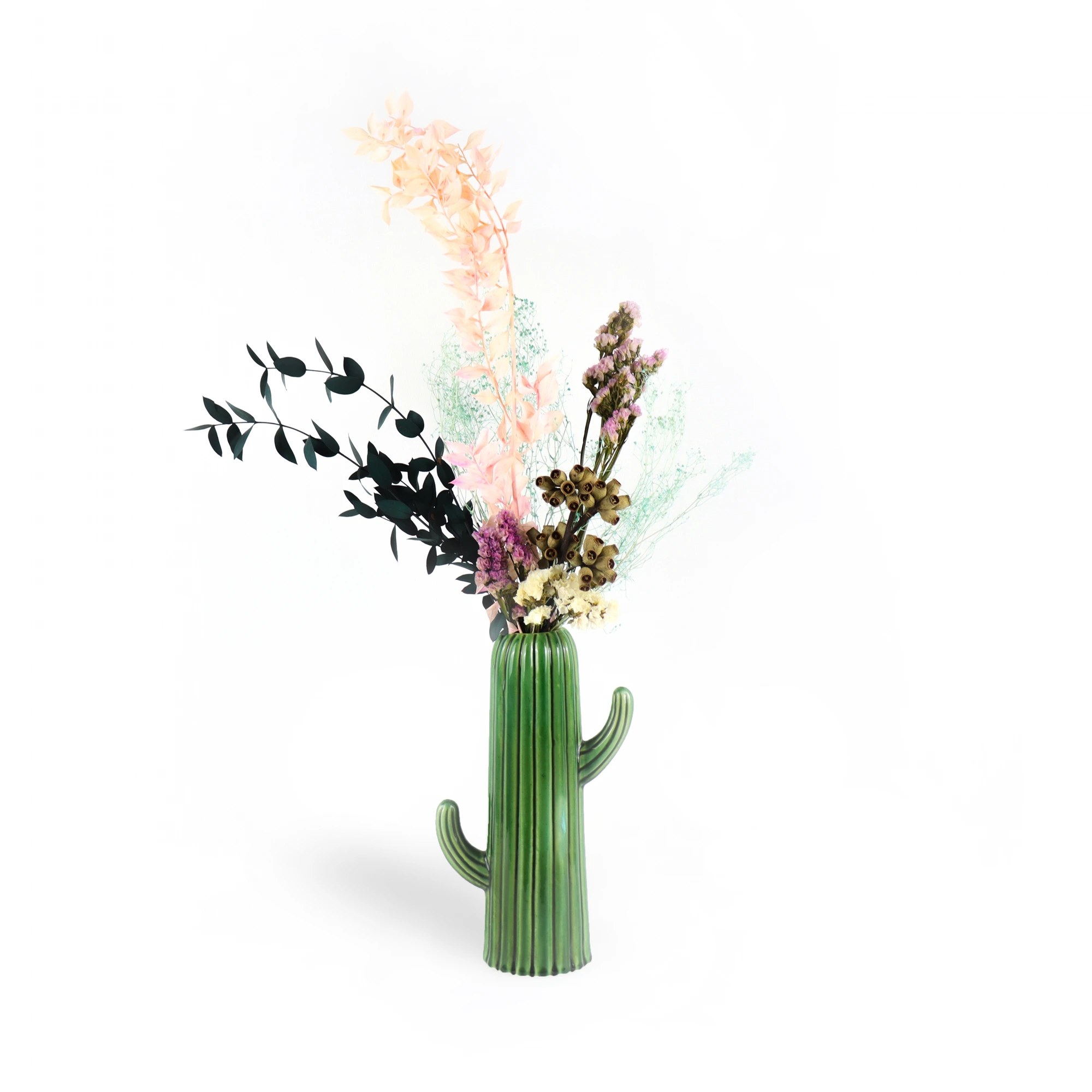 Ciconia — raw shoot frame, cactus vase with dried flowers